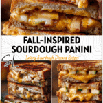 Toasted sourdough slices with melted cheddar and apple layers served on plate, fall panini sandwiches vibe 2026